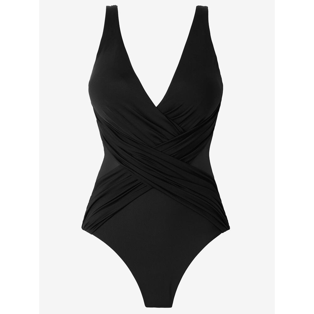 Miraclesuit Black Crossover One Piece Swimsuit Sz.20W NWOT - Picture 5 of 16